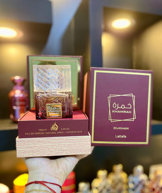 Lattafa Perfumes Khamrah Dukhan en Estuche de Lujo